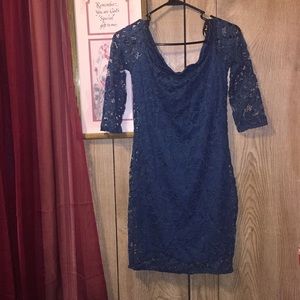 Teal lace dress